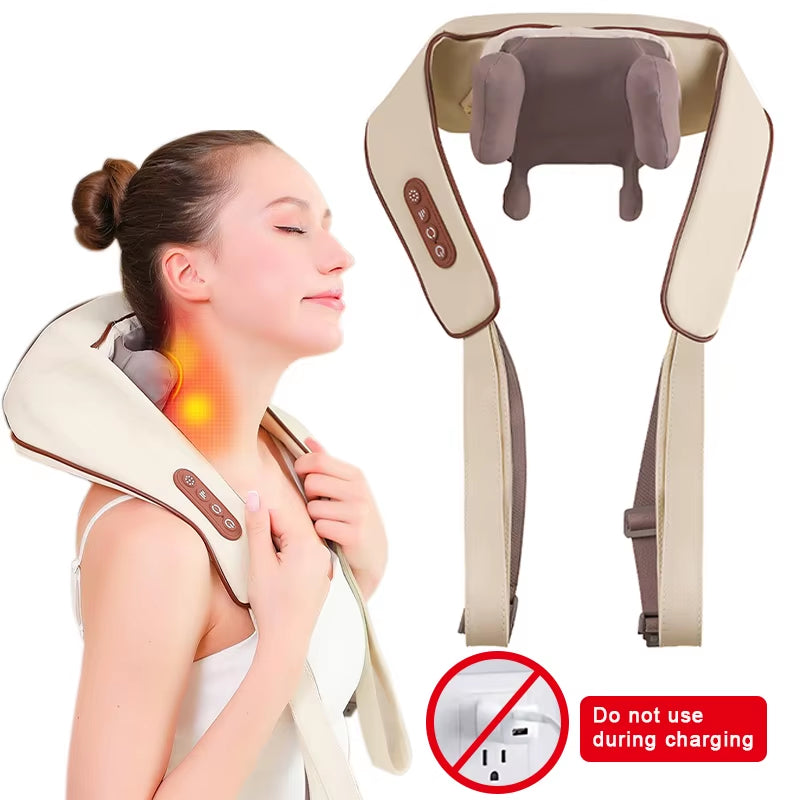 Deep Tissue Shiatsu Neck and Shoulder Massager with Heat for Pain Relief and Muscle Relaxation