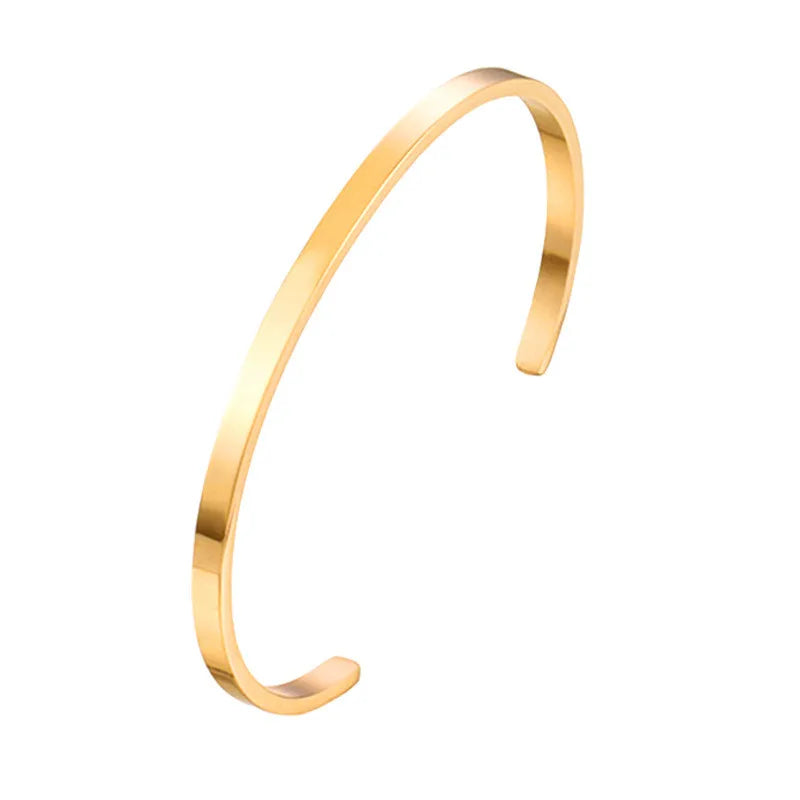 Personalized Unisex Stainless Steel Bangle Bracelet - DIY Alphanumeric Design for Couples