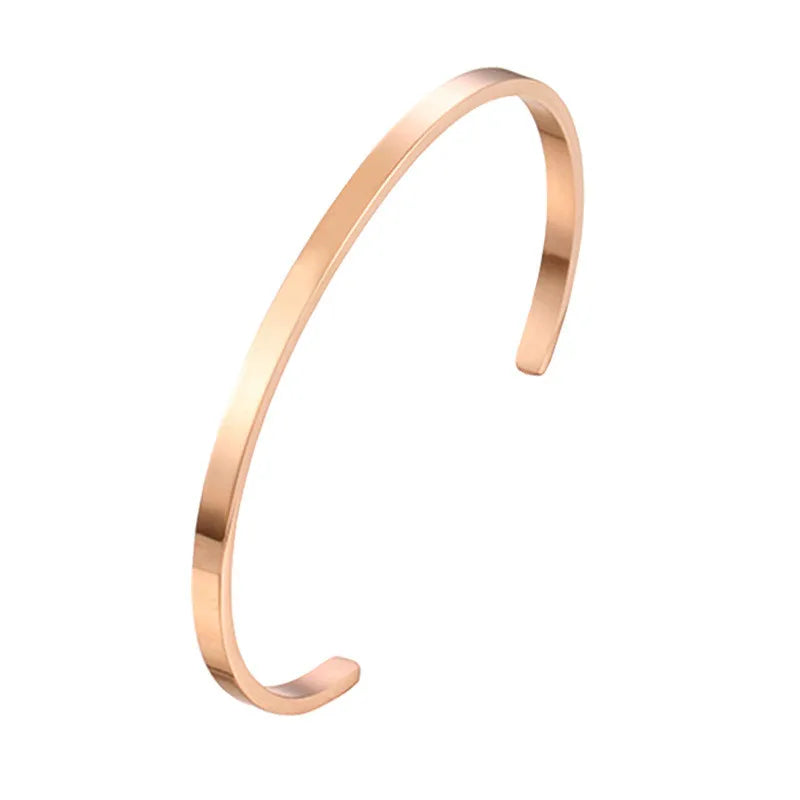 Personalized Unisex Stainless Steel Bangle Bracelet - DIY Alphanumeric Design for Couples