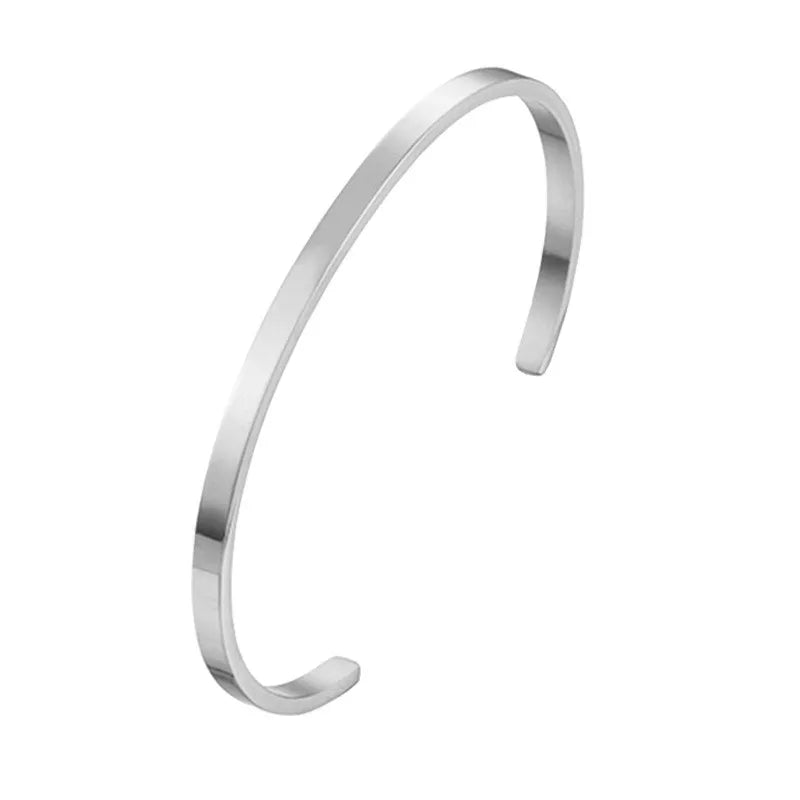 Personalized Unisex Stainless Steel Bangle Bracelet - DIY Alphanumeric Design for Couples