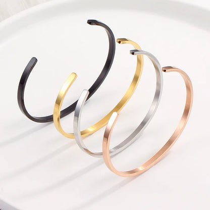 Personalized Unisex Stainless Steel Bangle Bracelet - DIY Alphanumeric Design for Couples
