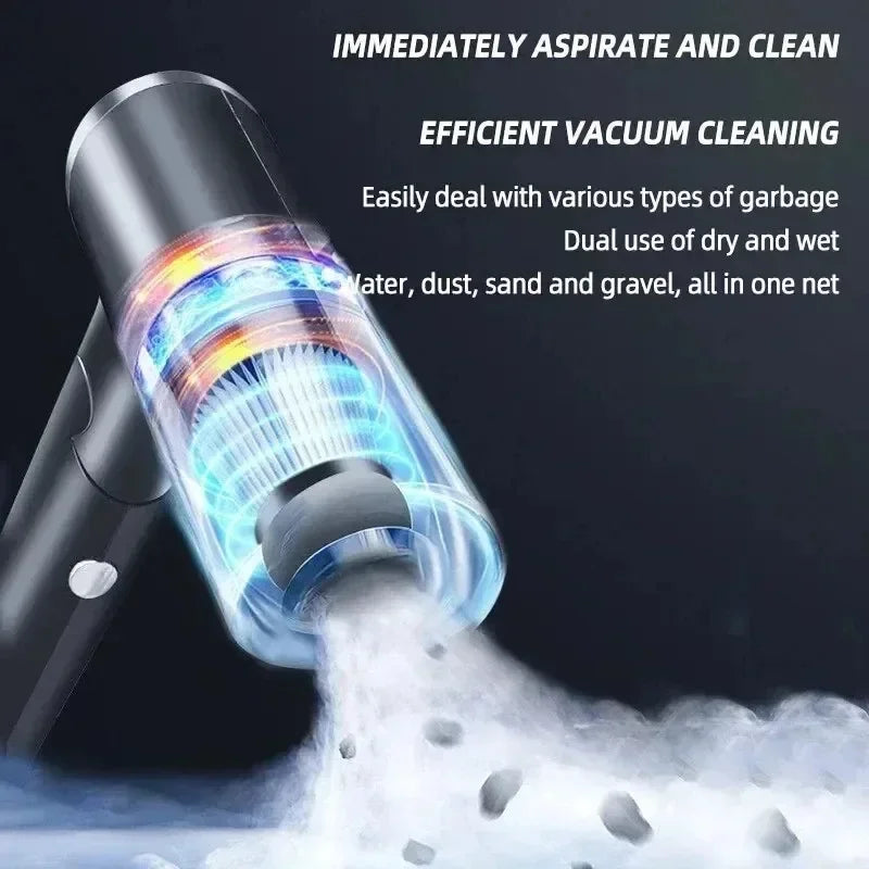 High-Power Portable Wireless Car Vacuum Cleaner for Home and Vehicle Use, 120W Dual-Function Vacuum Cleaner