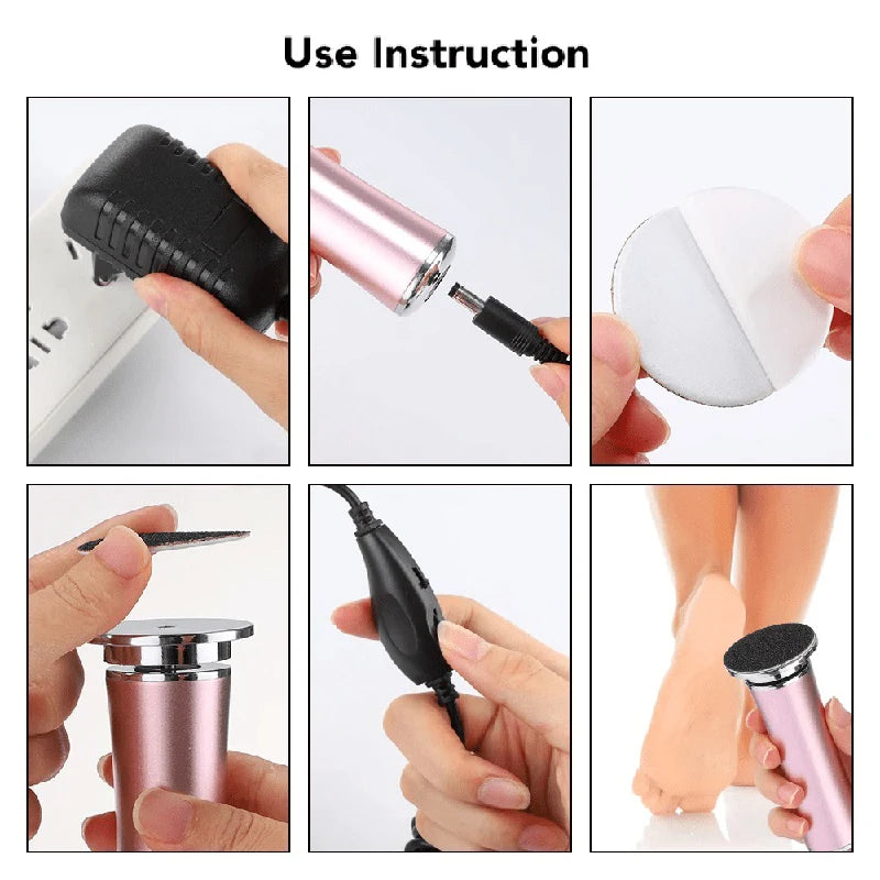 Electric Foot Callus Remover and Pedicure Tool with Replacement Sandpaper for Effective Dead Skin Care