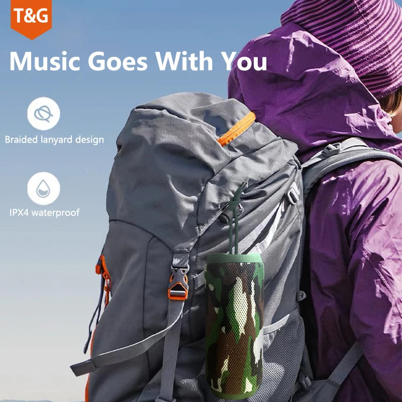 TG227 Waterproof Portable Wireless Speaker with Built-in Lamp - Your Perfect Companion for Outdoor Music Parties with USB, TF, and FM Radio Support