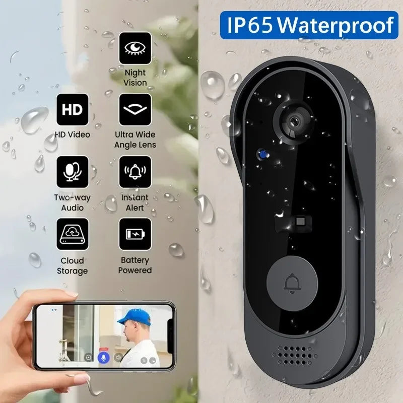 Tuya Wireless Video Doorbell with HD Camera and Intercom System for Outdoor Security