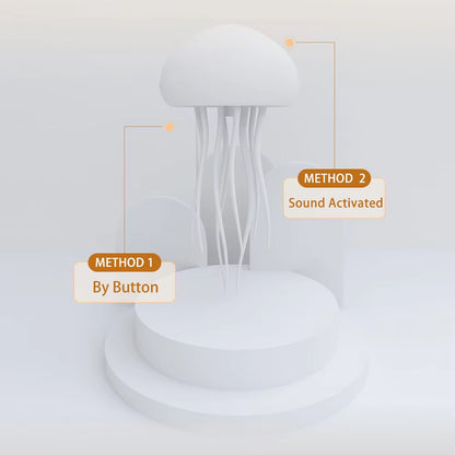 Contemporary Jellyfish Table Lamp - USB Rechargeable, Adjustable Color-Changing LED Night Light with Polished Plastic Base